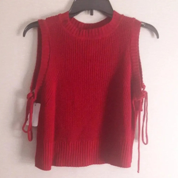Closet Space Tie Side Slit Knit Sweater Tank Top M - Picture 3 of 7